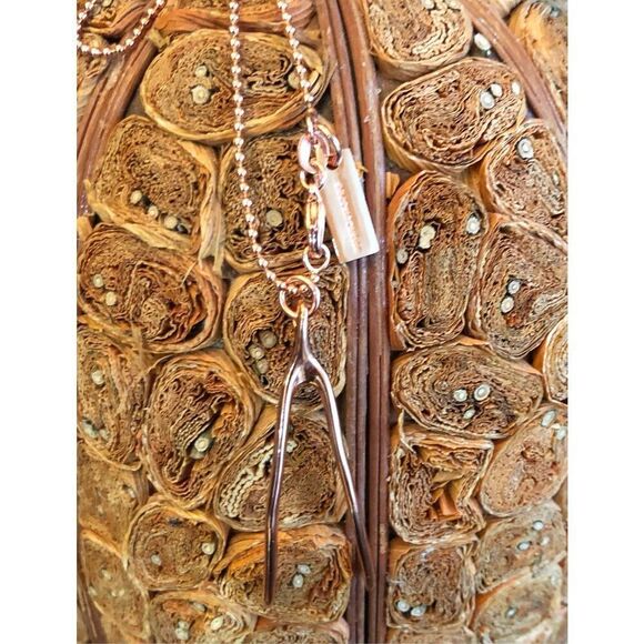 MARC JACOBS - NWOT - Rose-Gold-Plated Wishbone Fashion Necklace. Good Luck Charm - Picture 5 of 16